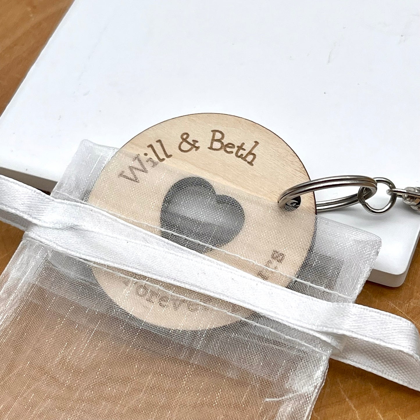 Couples Keyring Engraved Circle