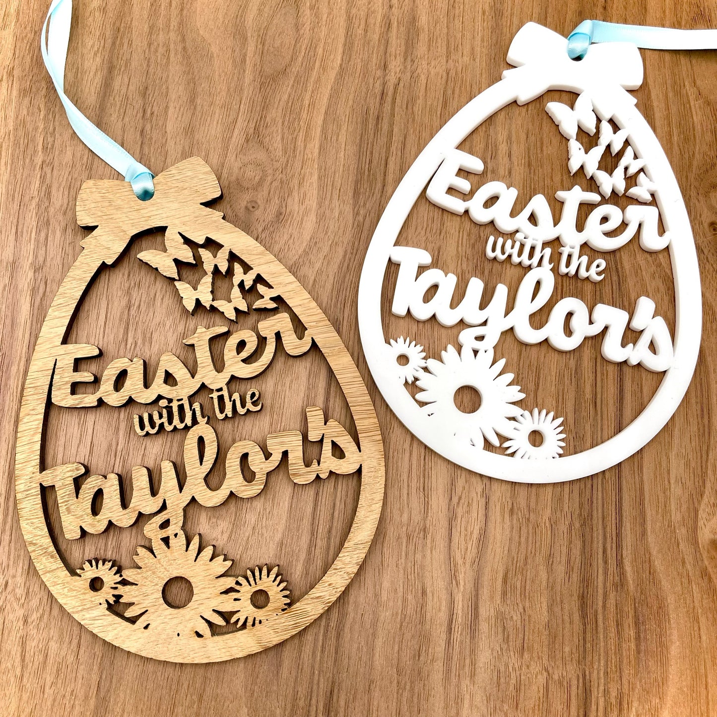 Personalised Hanging Easter Family Decoration