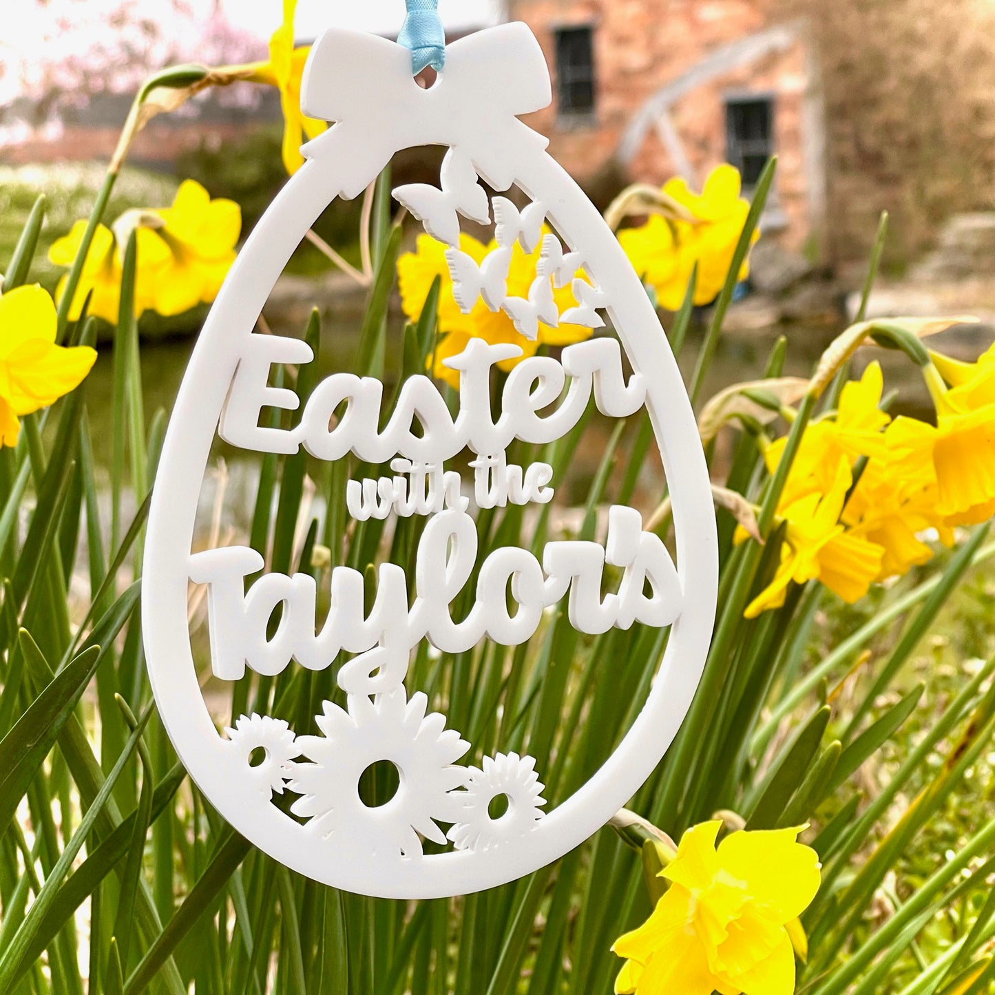 Personalised Hanging Easter Family Decoration