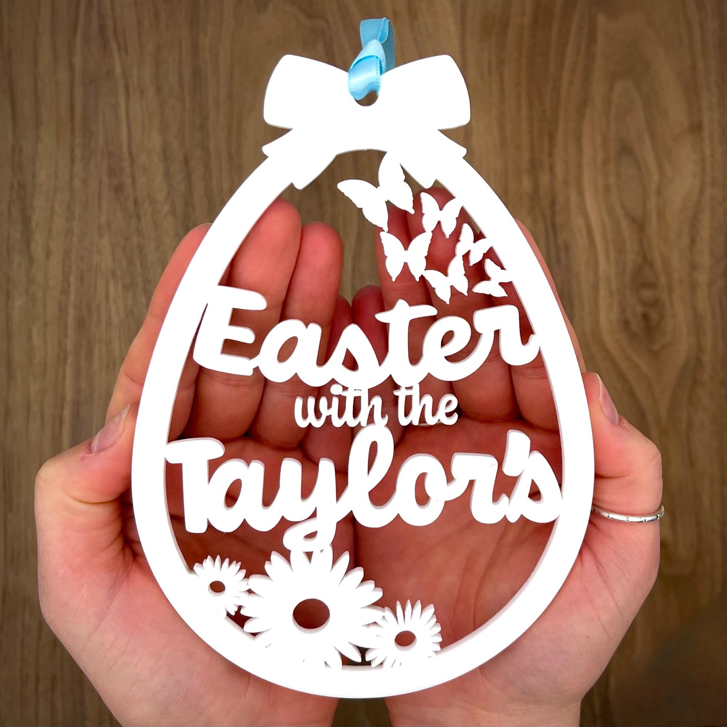 Personalised Hanging Easter Family Decoration