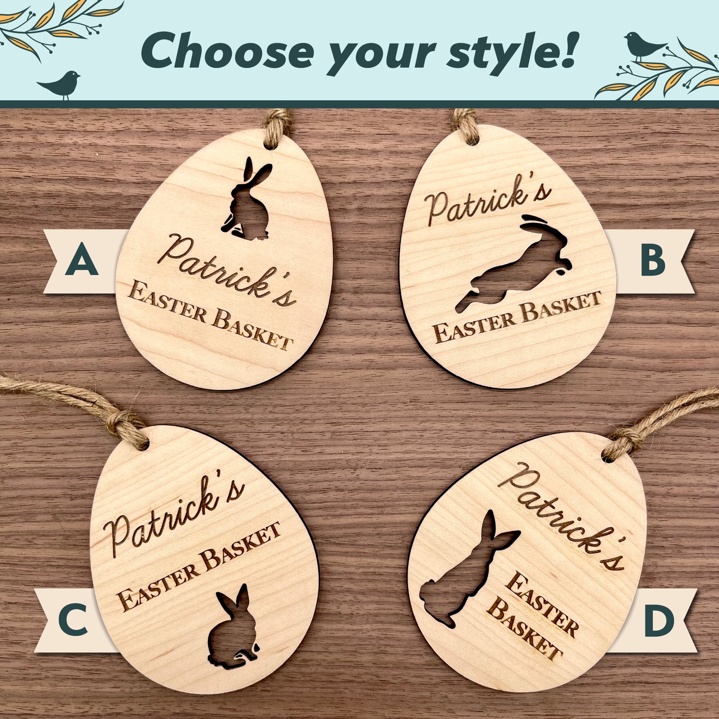Personalised Engraved Easter Basket Tag
