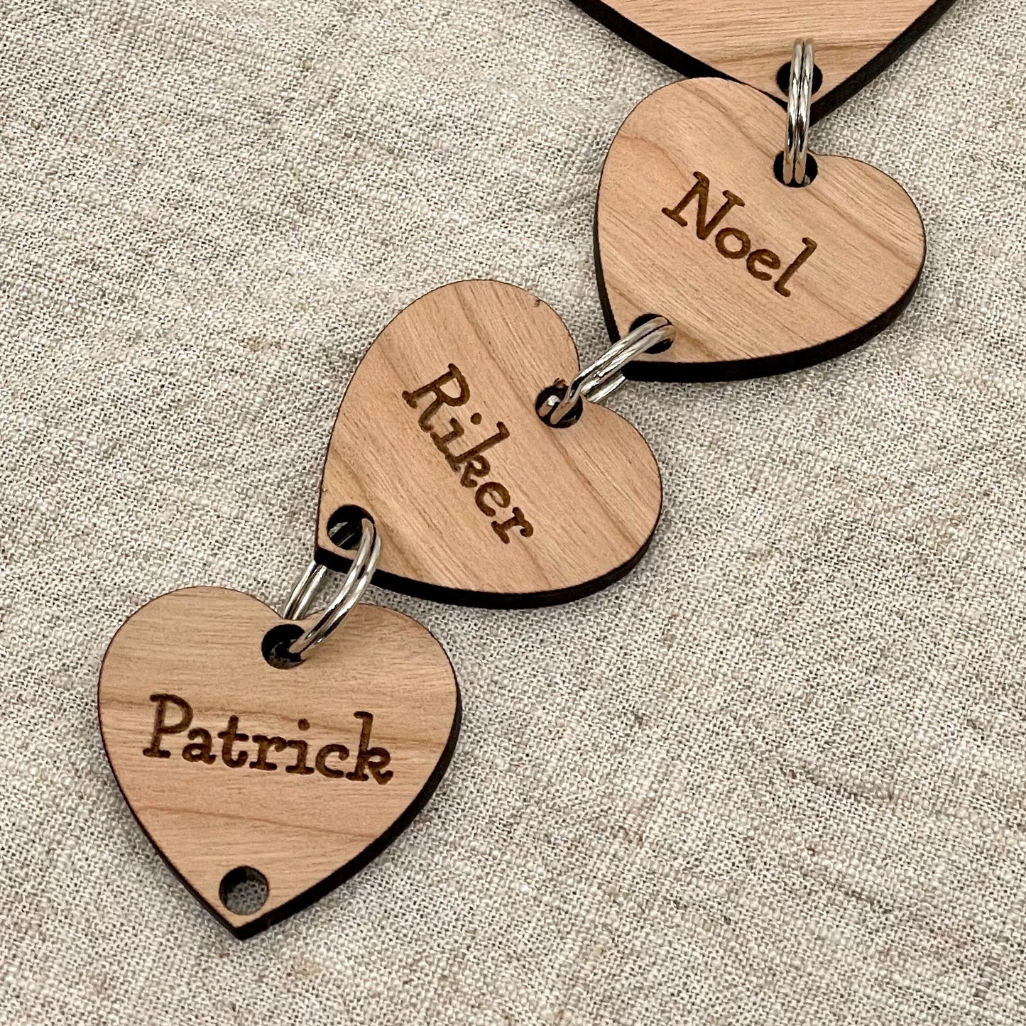 Hanging Heart Names ONLY - for Cherry Wood Engraved Hanging Heart