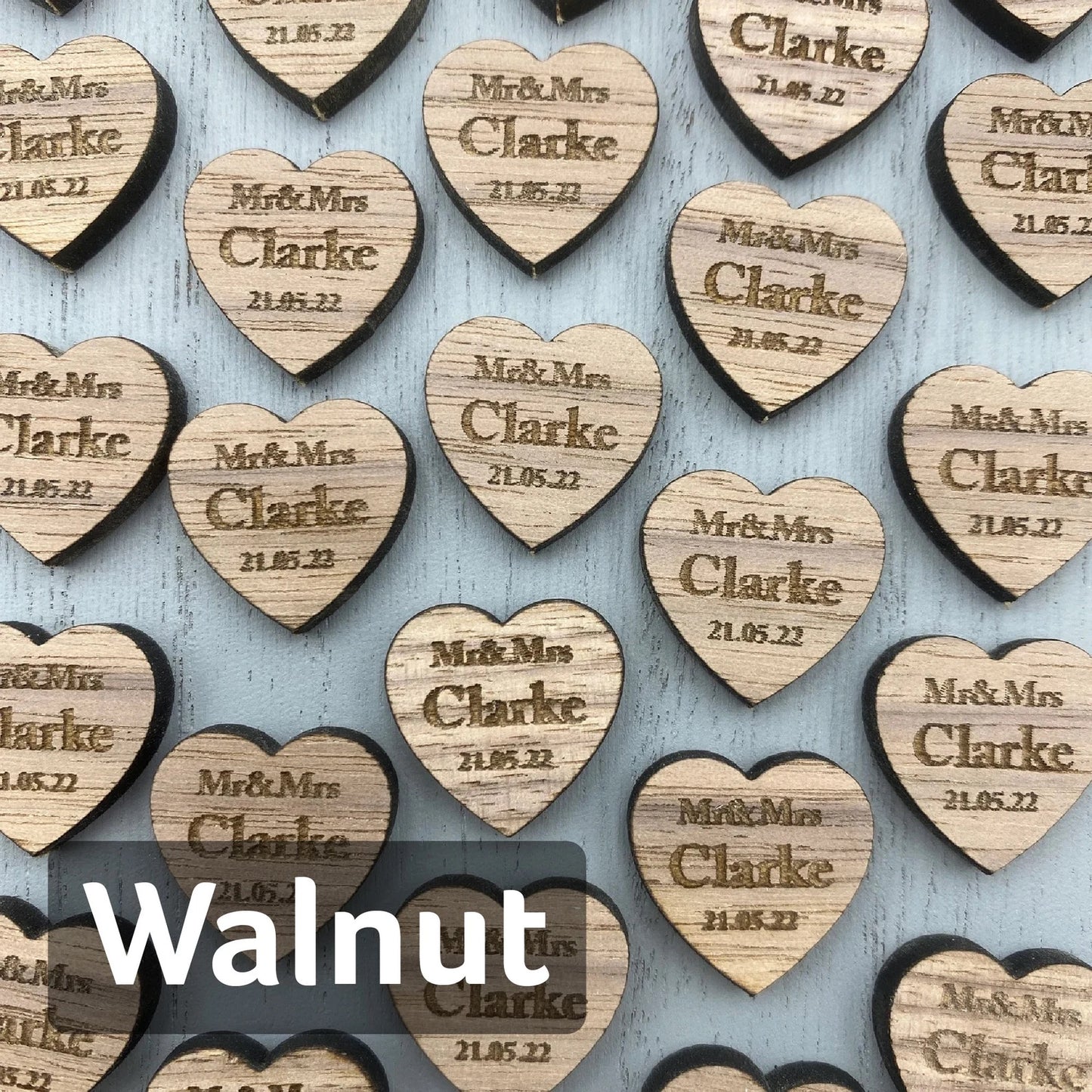 Personalised Wooden Wedding Love Heart Table Decoration Confetti