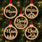 Wooden Family Christmas Tree Baubles