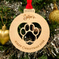 Pup's First Christmas Wood Bauble - Puppy Dog Paw Christmas Decoration