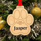 Pup's First Christmas Wood Bauble - Puppy Dog Big Paw Christmas Decoration