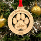 Pup's First Christmas Wood Bauble - Puppy Dog Paw Christmas Decoration