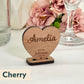 Personalised Wooden Wedding Heart Name Place Cards