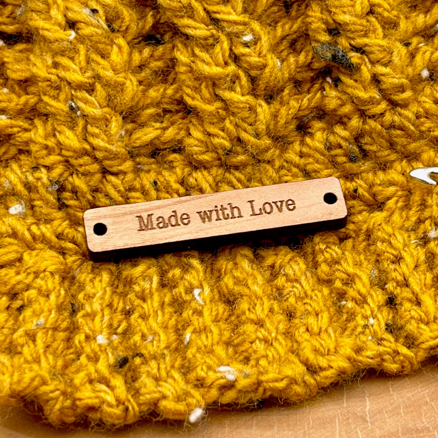 Custom Wood Clothing Tag Button for Crochet/Knitting