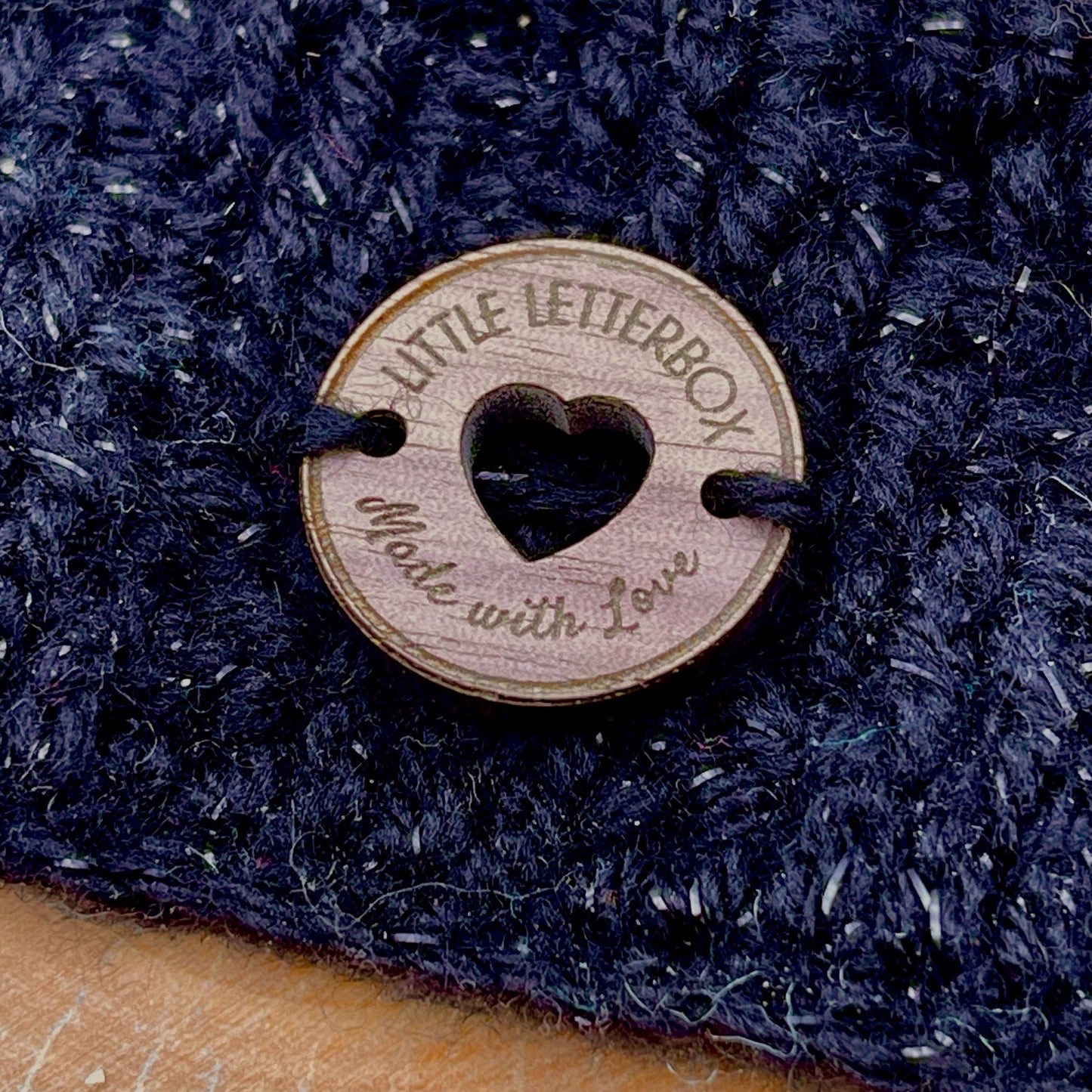 Custom Wood Clothing Heart Button for Crochet/Knitting