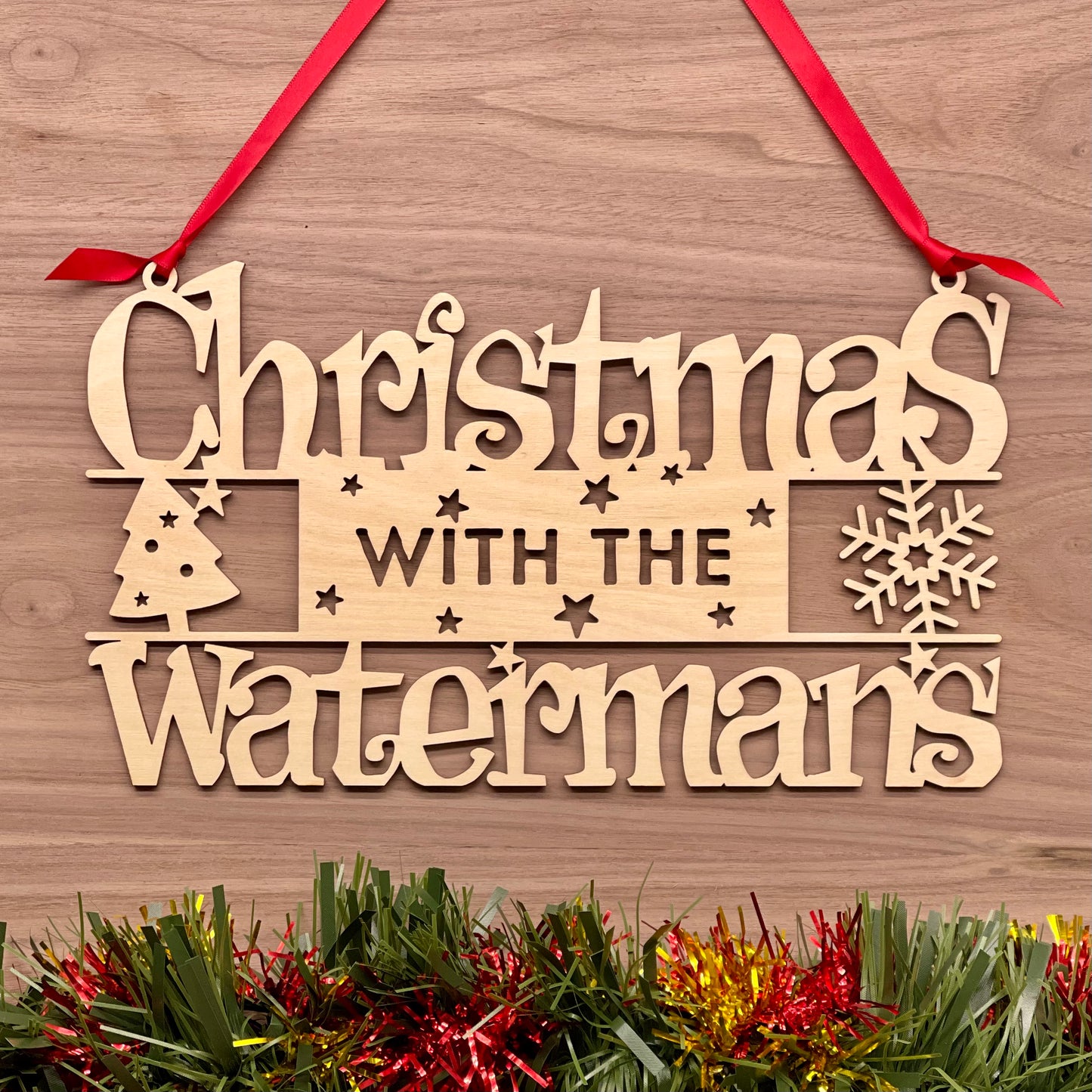 Christmas 'with the' Sign, Wooden Hanging Home Decor