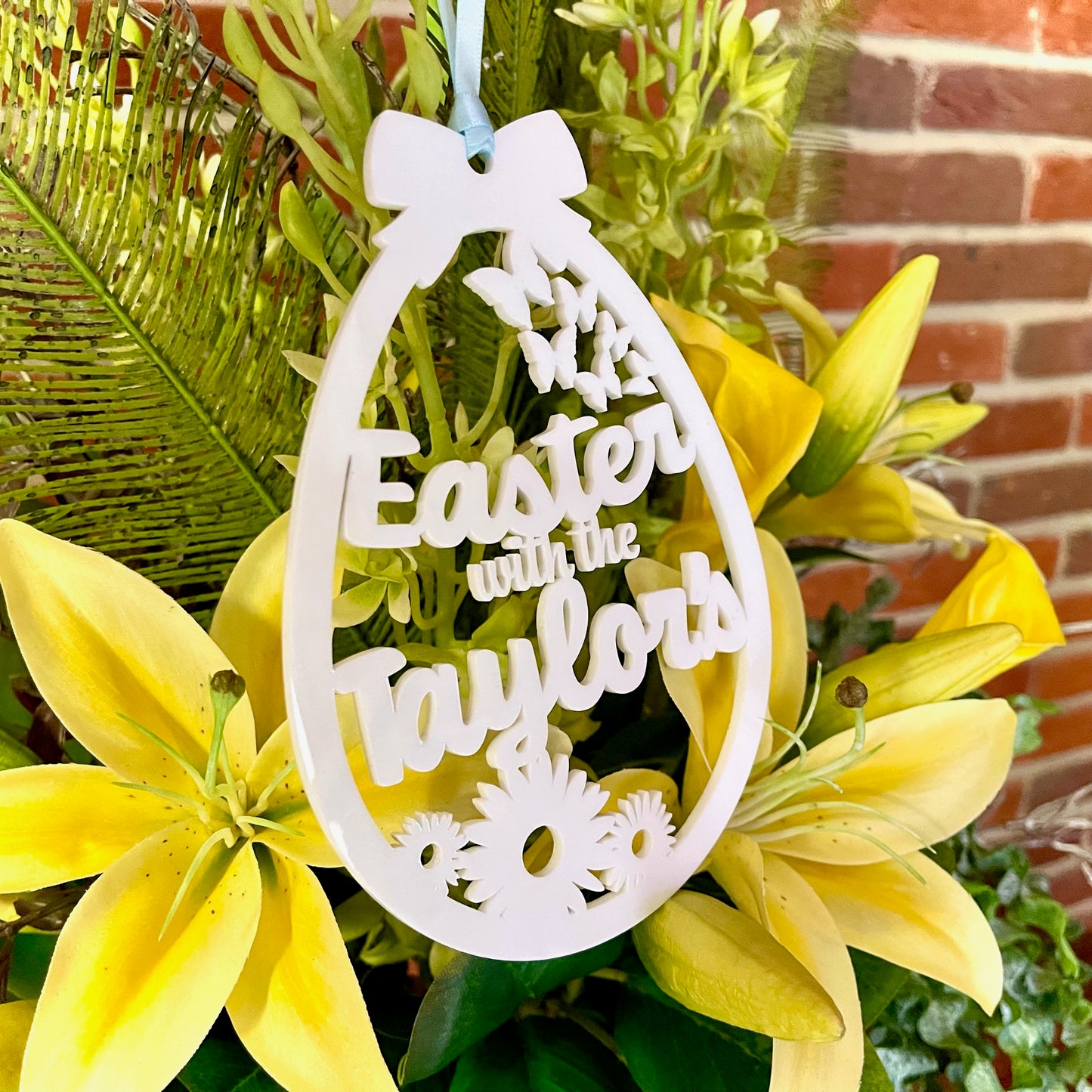 Personalised Hanging Easter Family Decoration