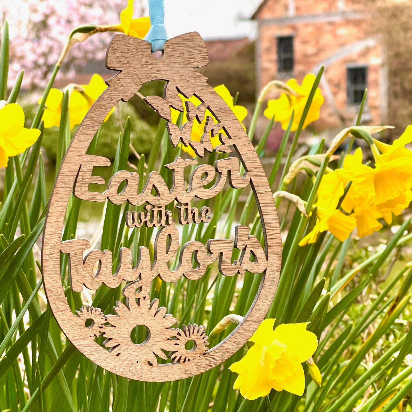 Personalised Hanging Easter Family Decoration