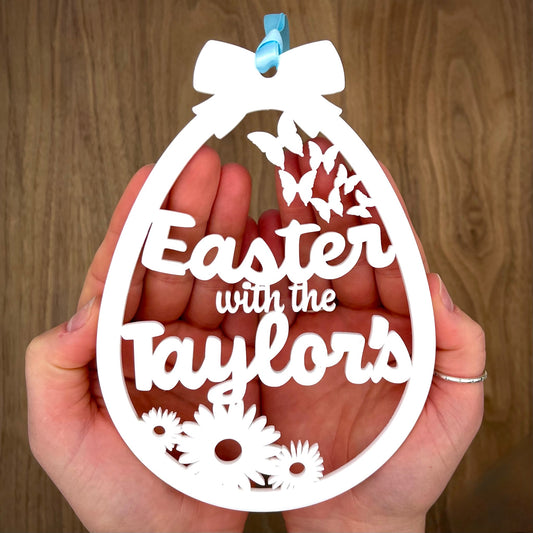 Personalised Hanging Easter Family Decoration