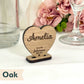 Personalised Wooden Wedding Heart Name Place Cards