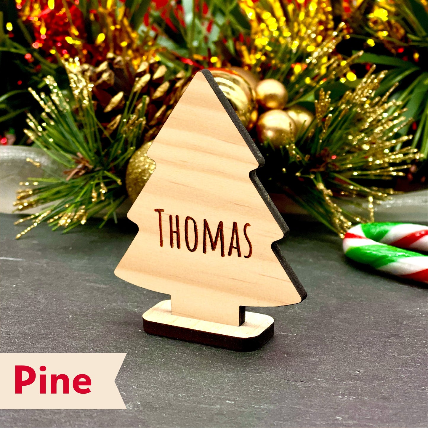 Christmas tree Table Place Names.