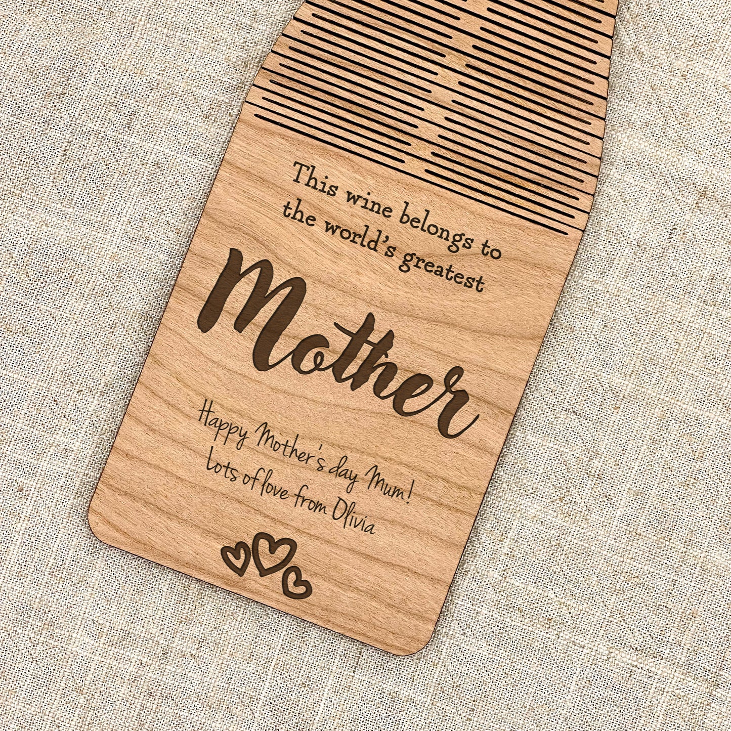 Wooden Wine Bottle Tag - Belongs to the World's Greatest Mother