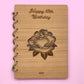 Wooden Birthday Card Cut Rose Decorative Keepsake