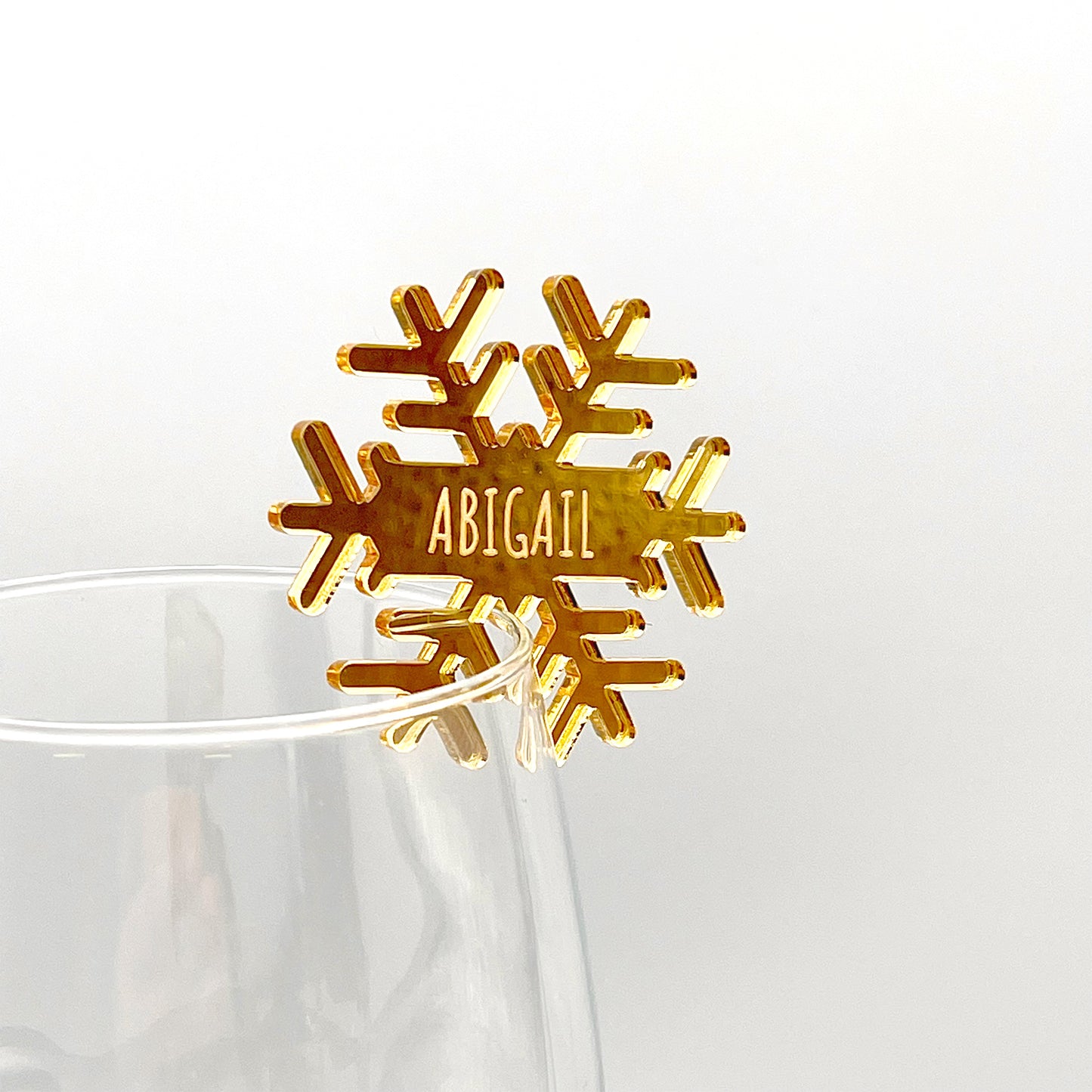 Mirror Acrylic Christmas Snowflake Place Names