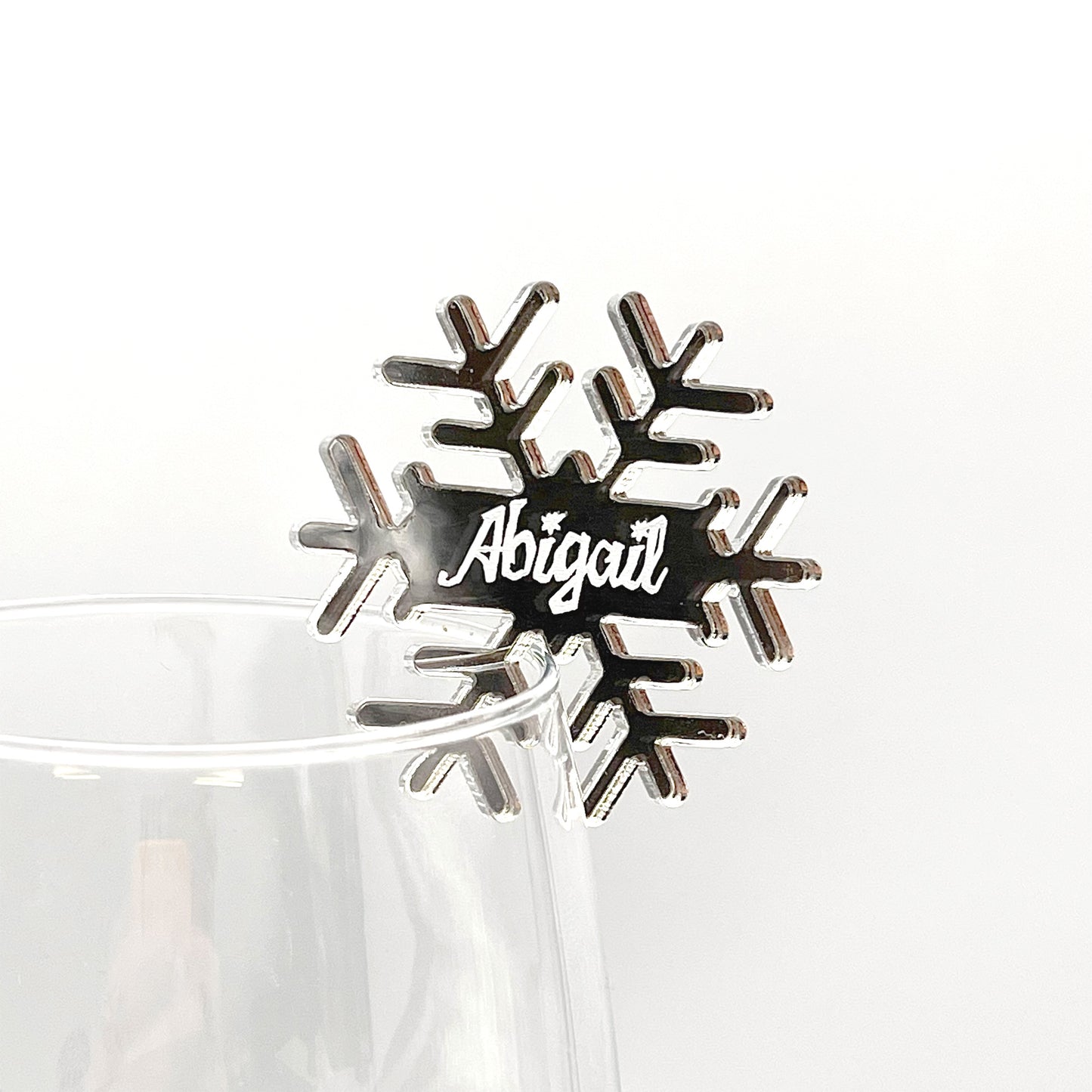 Mirror Acrylic Christmas Snowflake Place Names