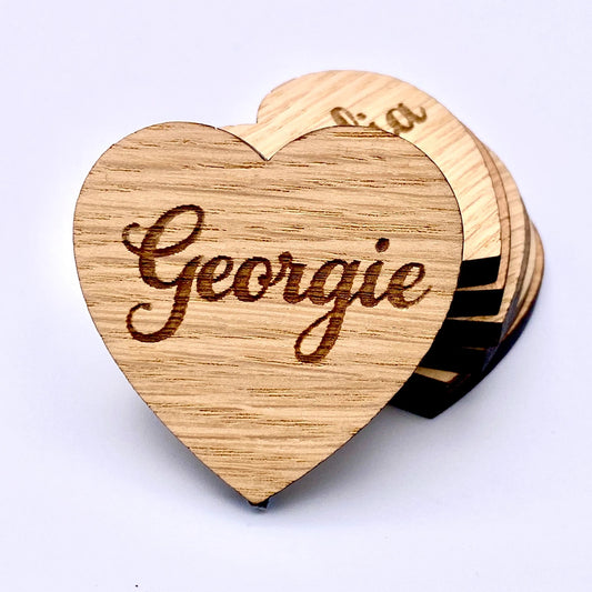 Personalised Wooden Heart Place Names