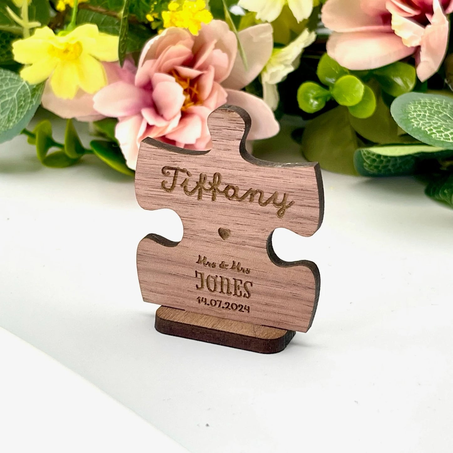 Personalised Puzzle Piece Wedding Place Settings