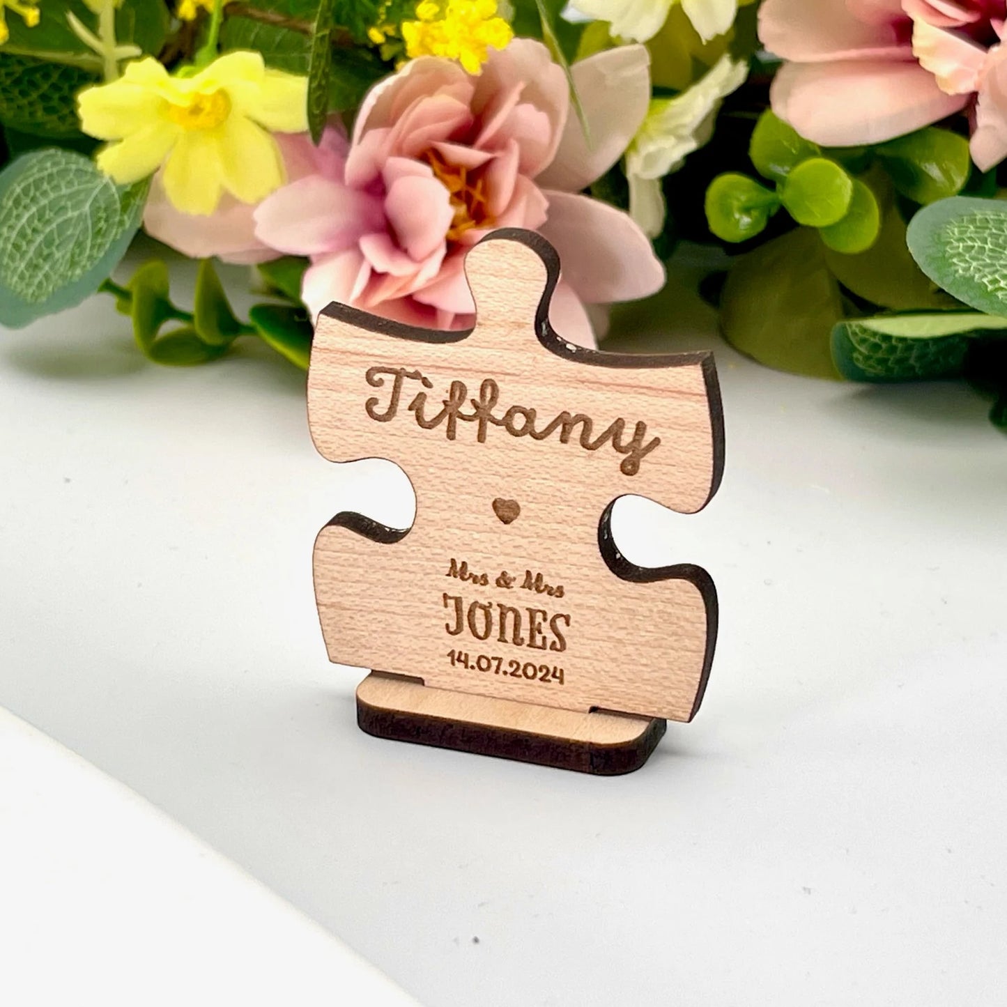 Personalised Puzzle Piece Wedding Place Settings