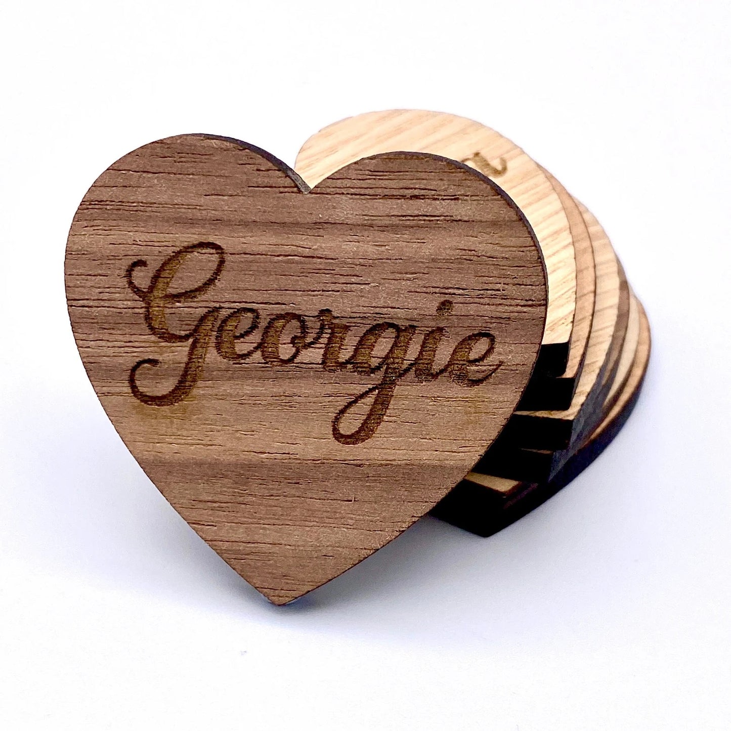 Personalised Wooden Heart Place Names