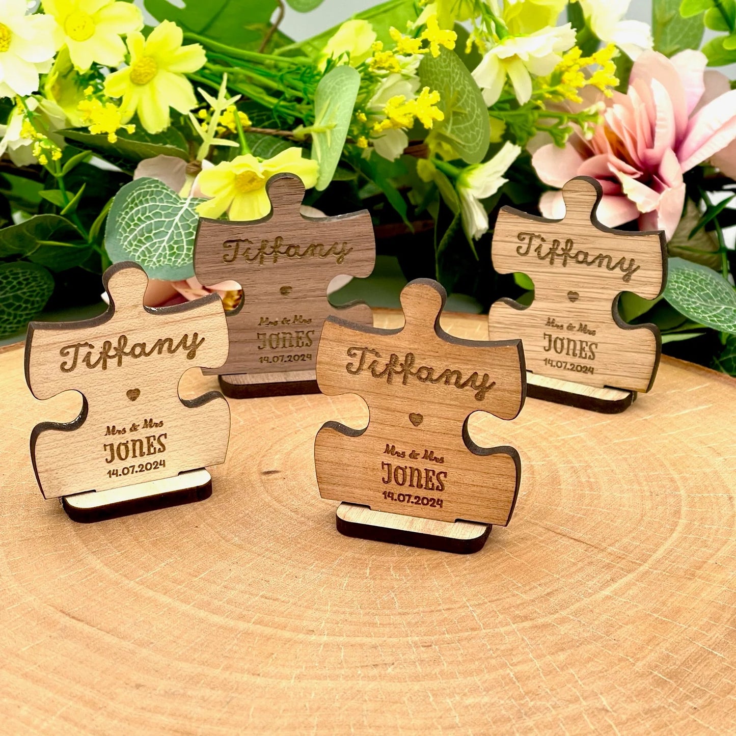 Personalised Puzzle Piece Wedding Place Settings