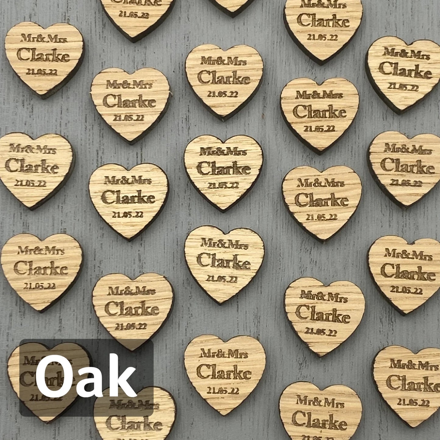 Personalised Wooden Wedding Love Heart Table Decoration Confetti