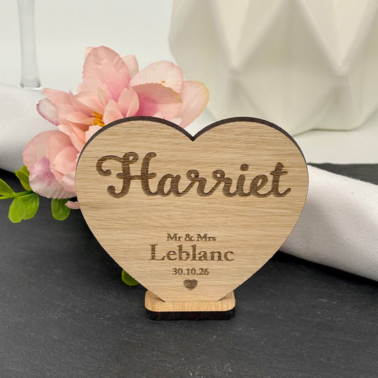 Personalised Extra Large Engraved Wooden Heart Place Names